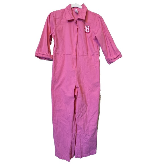 Spirit Halloween Barbie‎ Movie Kids Pink Power Jumpsuit Costume Size L (12-14) - Picture 4 of 11